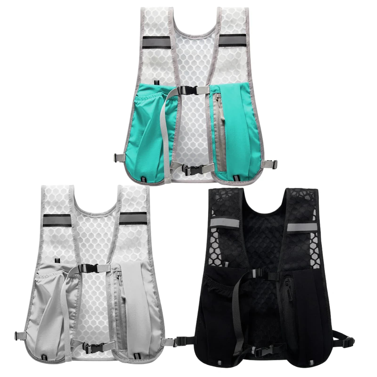Running vest Reflective chest bag for hydration Light bag for running water bottle with phone support Cycling vest