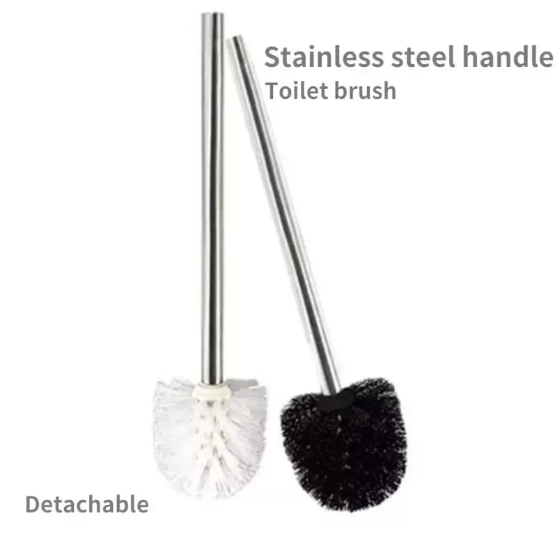 Scopino per WC minimalista giapponese 1/2 pezzi con manico in acciaio inossidabile, testina premium per la pulizia profonda del bagno