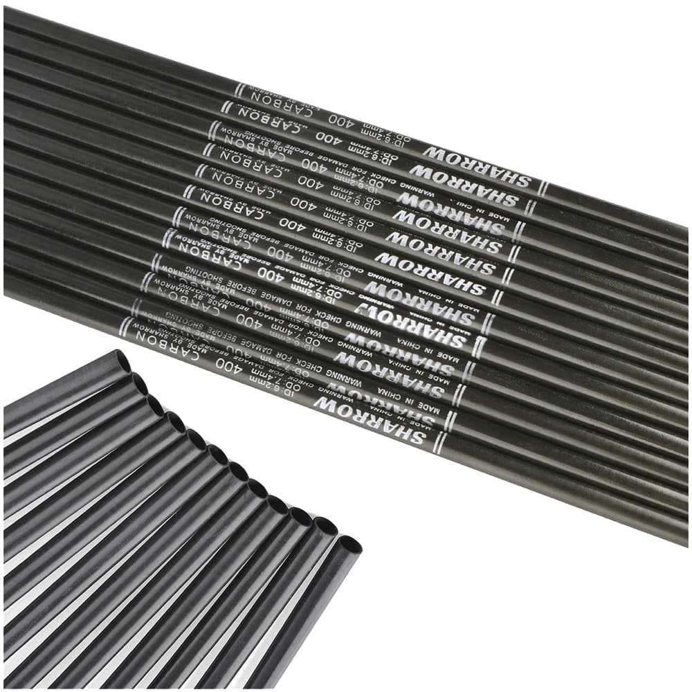 6/12 Pezzi Asta per Freccia in Carbonio Puro da 30 Pollici SP400 ID6.2mm OD7.4mm per Tiro con l'Arco, Caccia e Pratica di Tiro al Bersaglio