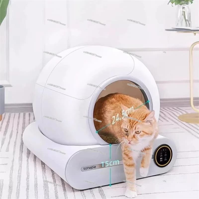 Lettiera per gatti intelligente completamente chiusa Autopulente Padella per gatti Sterilizzazione automatica Deodorizzazione Toilette per gatti Sabbia Vassoio per rifiuti