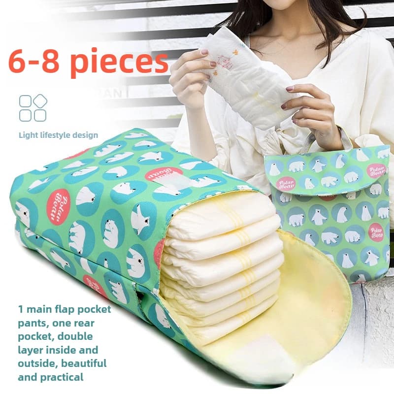 Mini simpatico cartone animato infantile borsa per pannolini per bambini borsa per pannolini portatile piccola per passeggino neonato borsa per pannolini impermeabile per esterni