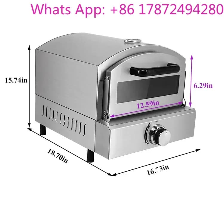 Forno per Pizza Portatile da Campeggio, Macchina per Pizza da Esterno con Pietra Refrattaria da 12 Pollici