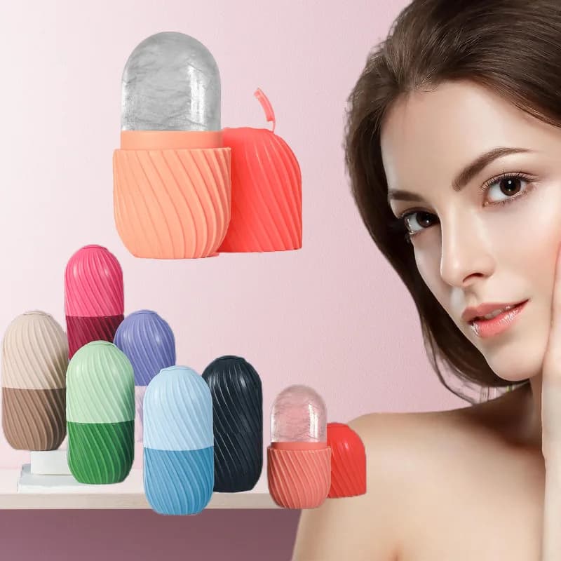 Portable Silicone Facial Ice Cube Tray for Face Massage Cold Compress Mold to Minimize Pores Depuff And Soothe Skin at Home