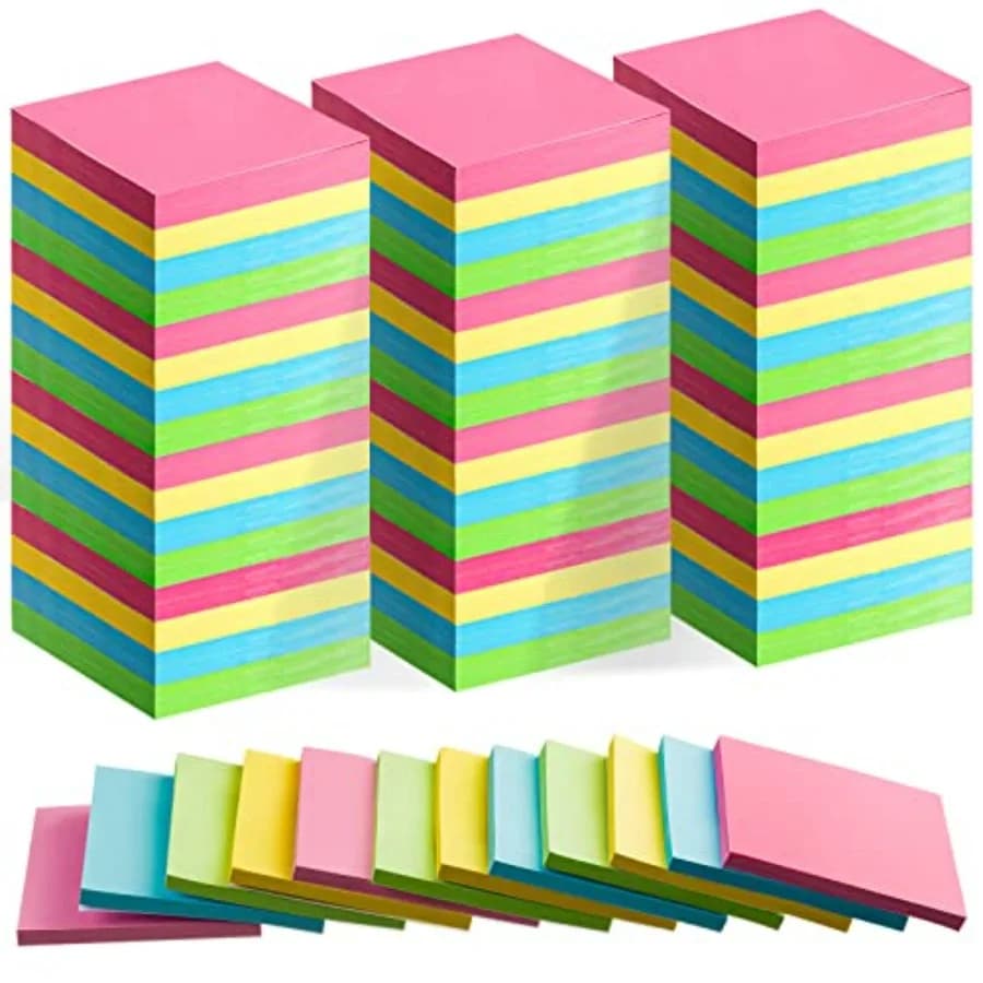 Confezione da 120 foglietti adesivi 3 x 3 pollici, blocchetti autoadesivi multicolor per appunti, per ufficio, scuola, studenti, insegnanti.