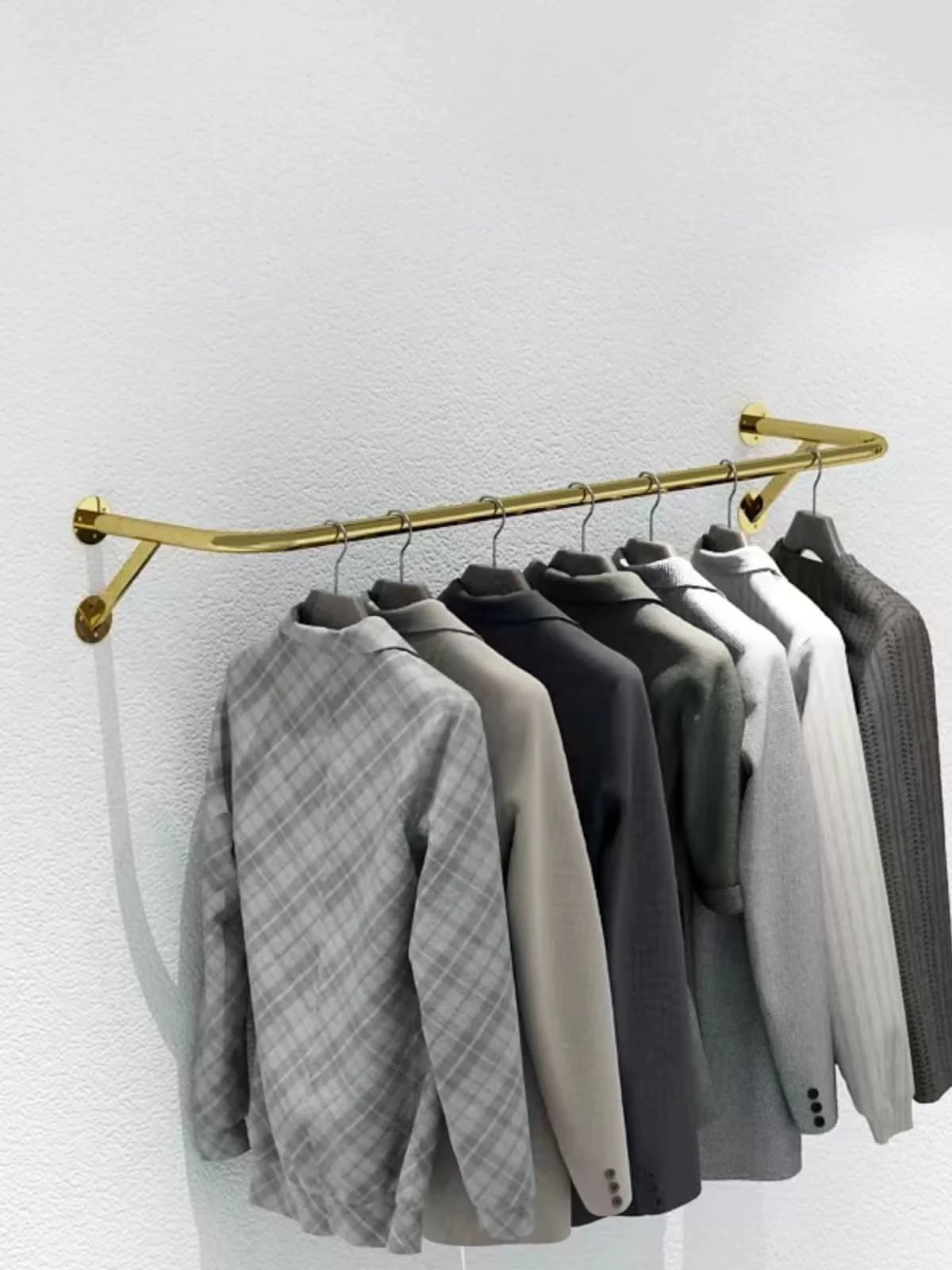 Stainless Steel Hanging Rods for Interior, Single Bar, Ceiling Mount for Balcony, Wall Mounting Without Drilling