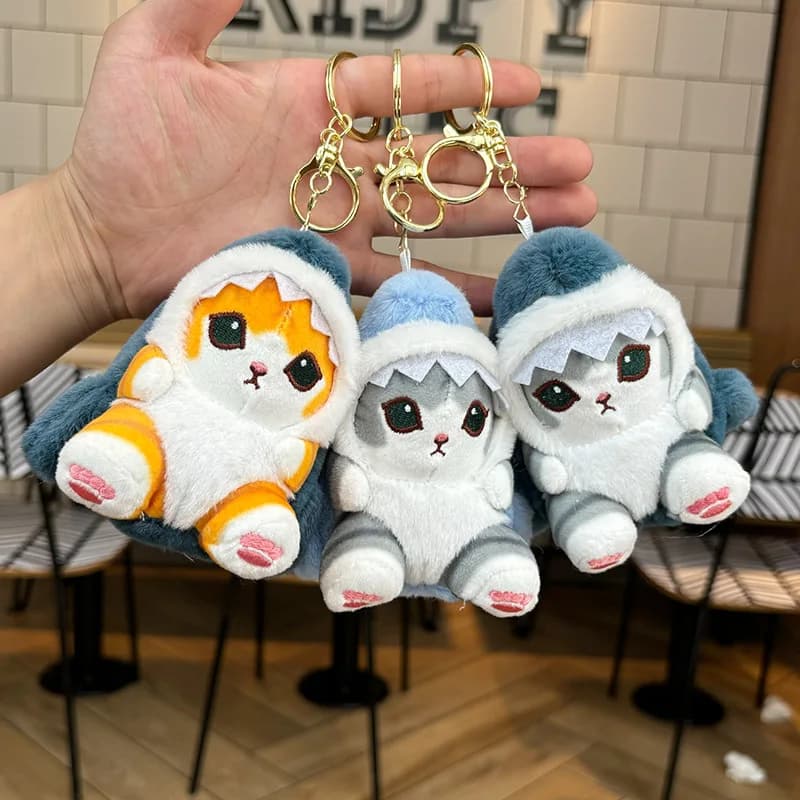 Kawaii Shark Cat Peluche Morbido Farcito Colorato Squalo Gatto Bambola Giocattoli per Bambini Compleanno Regalo di Natale per Ragazze