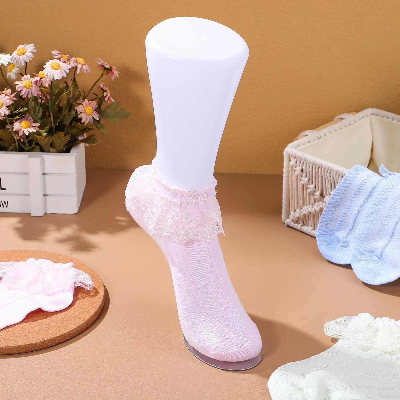 Manichino in vinile a forma di piede femminile, robusto espositore per calze, forma realistica del piede per esposizione di calze, cavigliere e gioielli, modello piede per calze