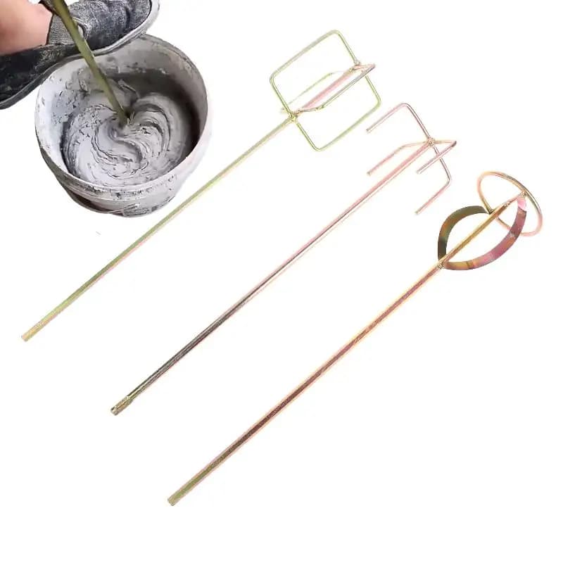 1 pz asta di miscelazione miscelatore trapano vernice asta di agitazione malta miscelazione paletta stucco verniciatura in polvere miscelatore elettrico testa dell'asta