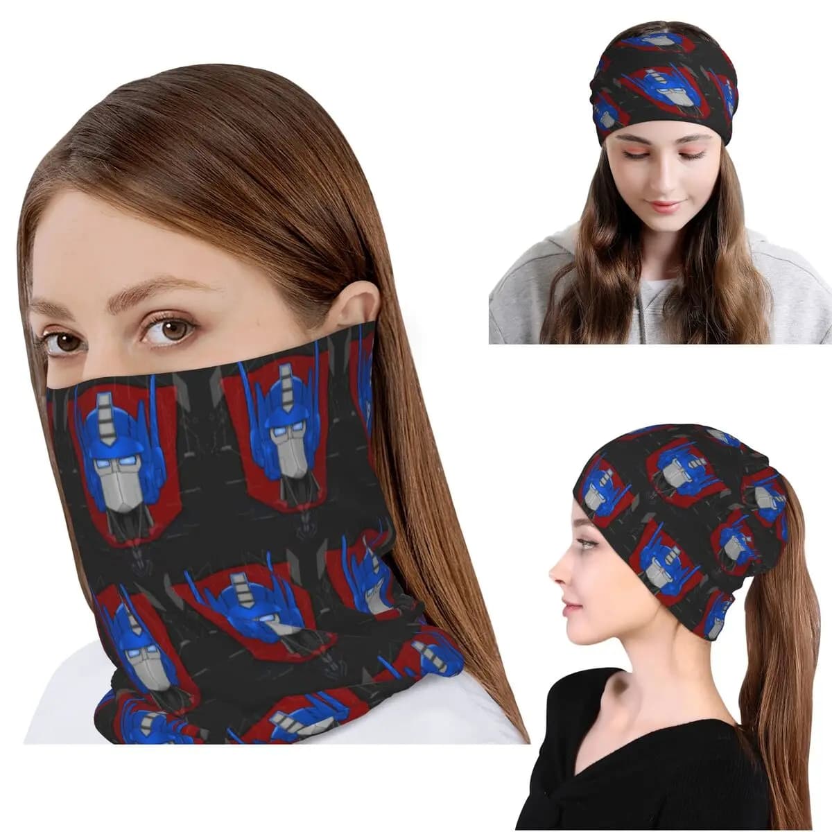 Optimus Prime Bust Bandana Neck Gaiter Mask Sciarpa Maschera calda per il viso Berretto antivento unisex per adulti
