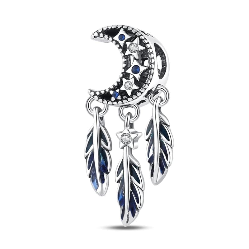 925 Sterling Silver Dream Catcher Moon Charms Bead Fit Original Bracelet DIY Women Fashion Exquisite Anniversary Jewelry Gifts