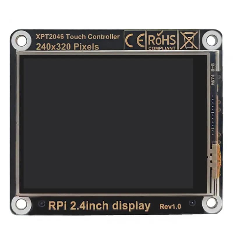 2.4 Inch IPS LCD Display with Touch Screen and Integrated Speaker for Raspberry Pi (Audio Not Compatible with Pi5, But Compatible with Zero/3B/4B)