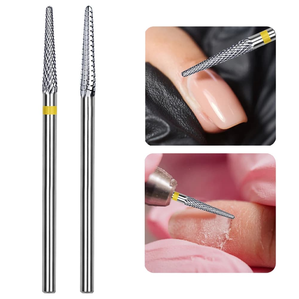 1/2Pcs Carbide Cuticle Clean Nail Bit Cone Nail Drill Bits Electric Grinding Burr Manicure Drills Nails Accessories Tools