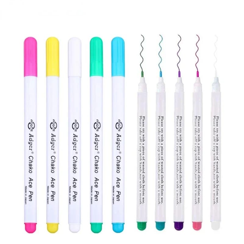 5Pcs penne solubili in acqua punto croce matita cancellabile penna per marcatura in tessuto pennarello fai da te strumenti per cucire accessori in tessuto