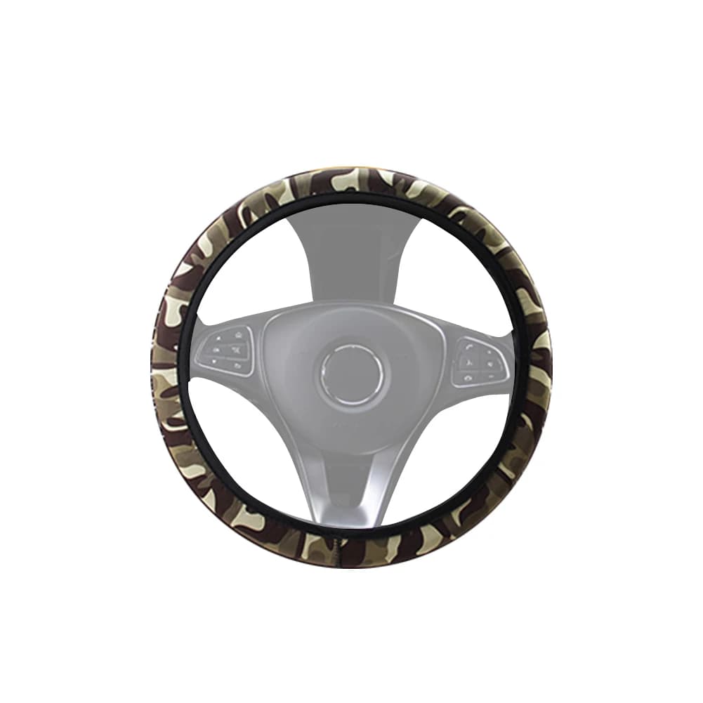 Coprivolante per auto mimetico coprivolante universale antiscivolo elastico D forma rotonda 38CM copertura protettiva tessuto elastico Car Styling