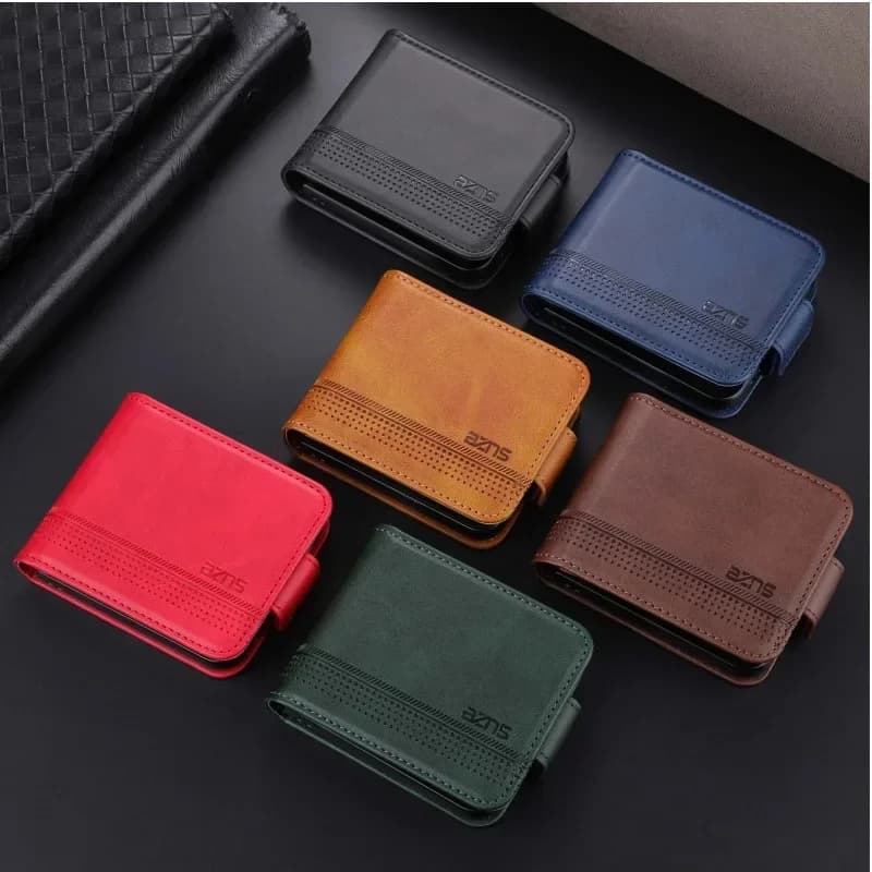 Flip Skin Feel Luxury Leather Magnetic Case for Samsung Galaxy Z Flip 6 5 4 3 5G Case for Shock Cover Card Slot