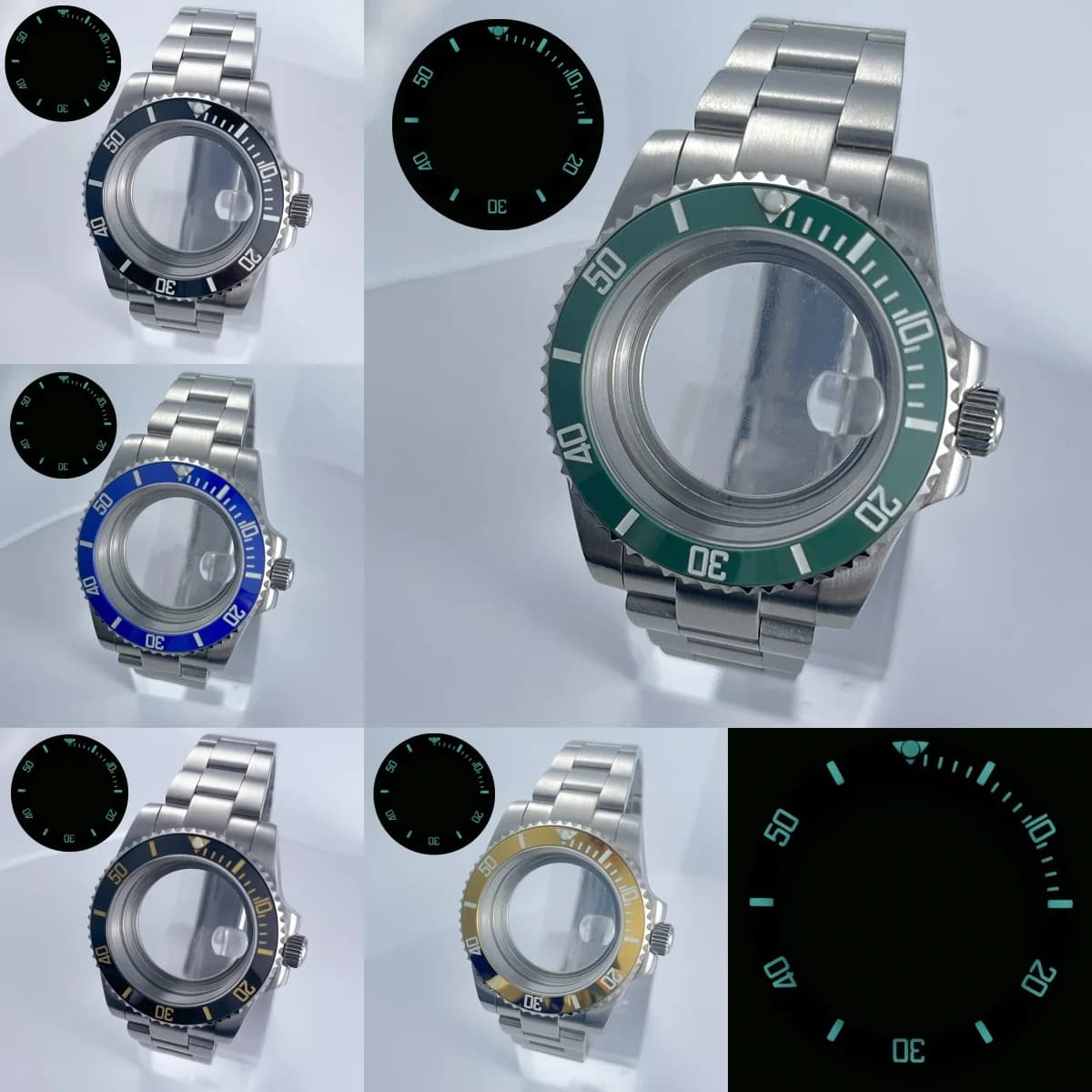 Cassa per orologio NH35 da 40 mm con bracciale Oyster 904L lunetta in ceramica vetro zaffiro impermeabile per GMT SUB Yacht NH35 NH36 Movem