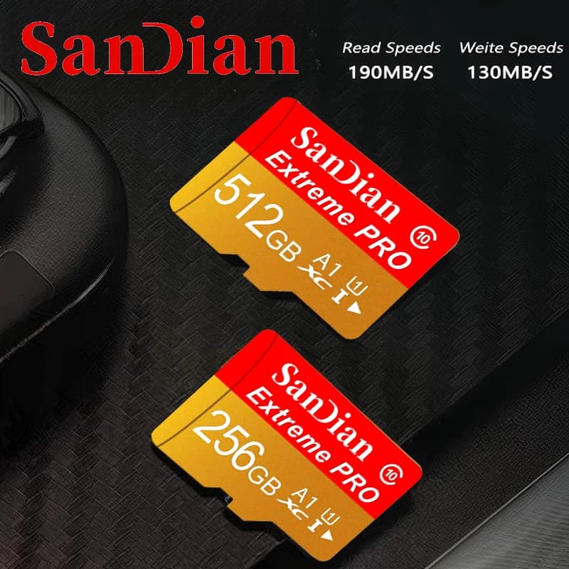 SD Cards Micro TF SD Card Memory Card 256GB 32GB 512GB 64GB TF Cards U3 A1 Waterproof Full HD High Speed for Drone Tablet