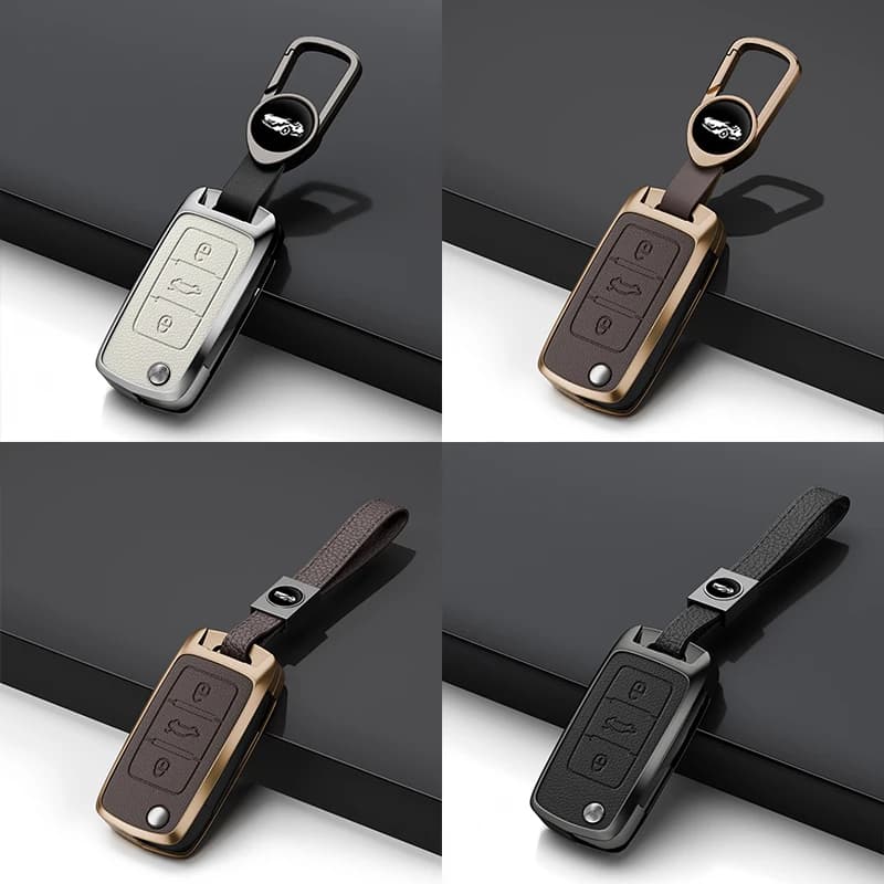 Car Flip Key Case Cover Shell Fob For Volkswagen VW Polo Golf Passat Tiguan Beetle Caddy Eos Skoda Octavia Seat Leon Altea