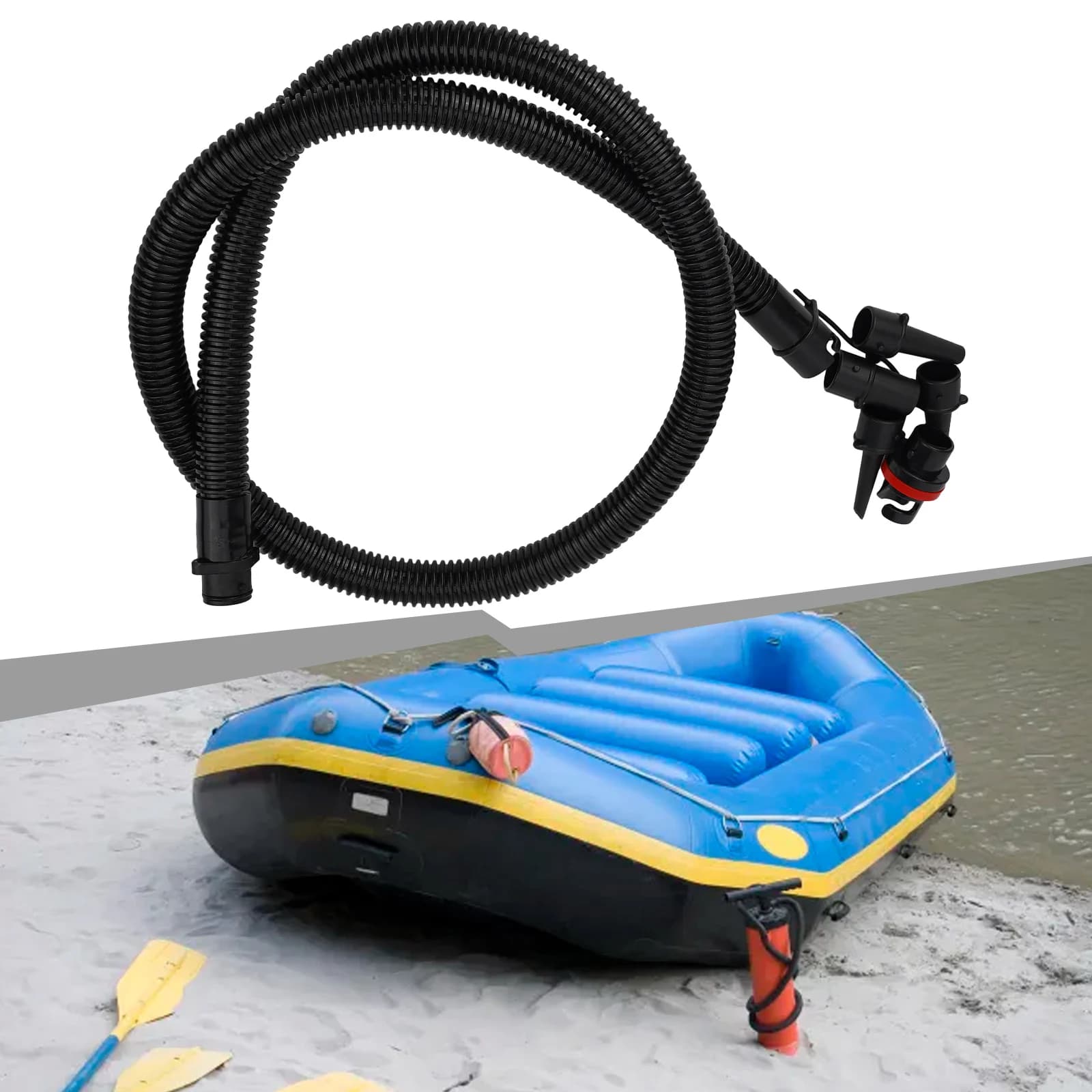 1set Pompa di Aria Tubo Gonfiabile Pompa A Mano Tubo 5 Connettori Per Kayak Paddle Board Sups Tavola Da Surf Bordo Pompa di Aria Tubo Gonfiabile