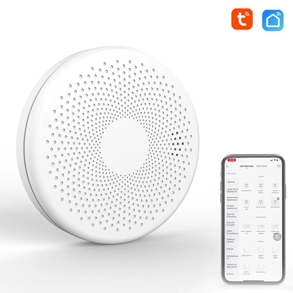 Rilevatore 2 in 1 Rilevatore di fumo intelligente Rilevatore di monossido di carbonio Tuya WiFi Rilevatori di gas CO Funzione di allarme luce flash sonora