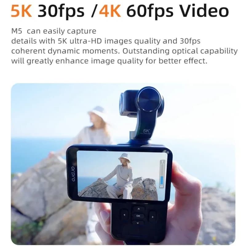 Action Camera Vlog M5 180 ° Rotating Goal 3.5" Screen Face Tracking Night Vision IR Digital Anti-vibration Camera with 3 axes 5K