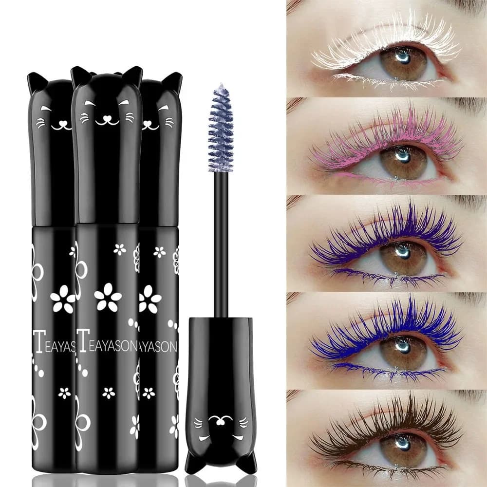 Multicolored Mascara Waterproof Quick Drying Eyelash Riccioli Extension Trick Blue Pink Purple Black White Mascara with Ink