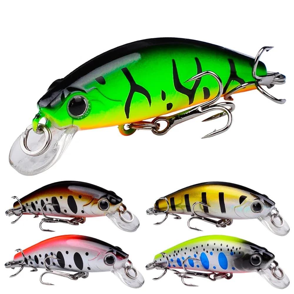 5.6 centimetri 6.8g Mini Affondamento Minnow Wobblers Esche Da Pesca Alla Trota Plastica Artificiale Esca Dura Jerkbait Crankbait Bass Attrezzatura Da Pesca