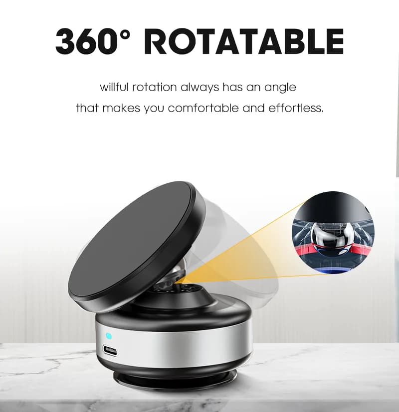2025 Nuovo supporto magnetico per auto sottovuoto 360 ° Adsorbimento della rotazione Forte tenuta di aspirazione per iPhone 15 16 17 Samsung Huawei