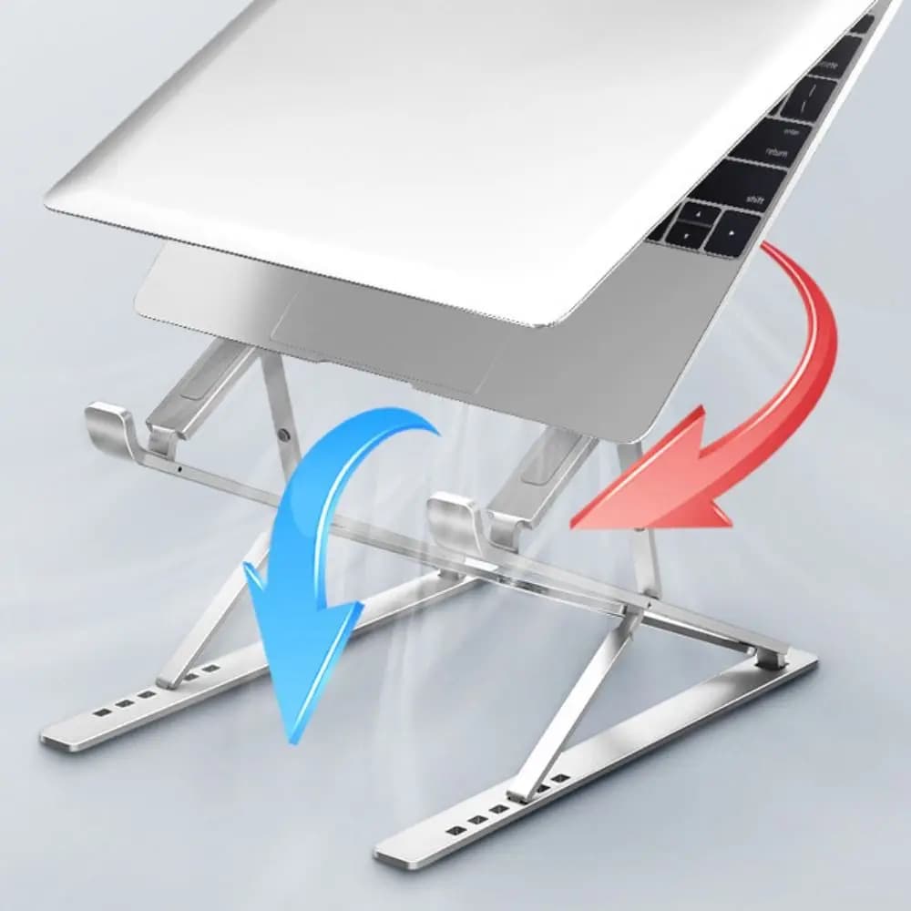 Supporto per Laptop Regolabile e Durevole, Stand Pieghevole a Doppio Strato per Notebook, Supporto Ventilato per Computer da Scrivania