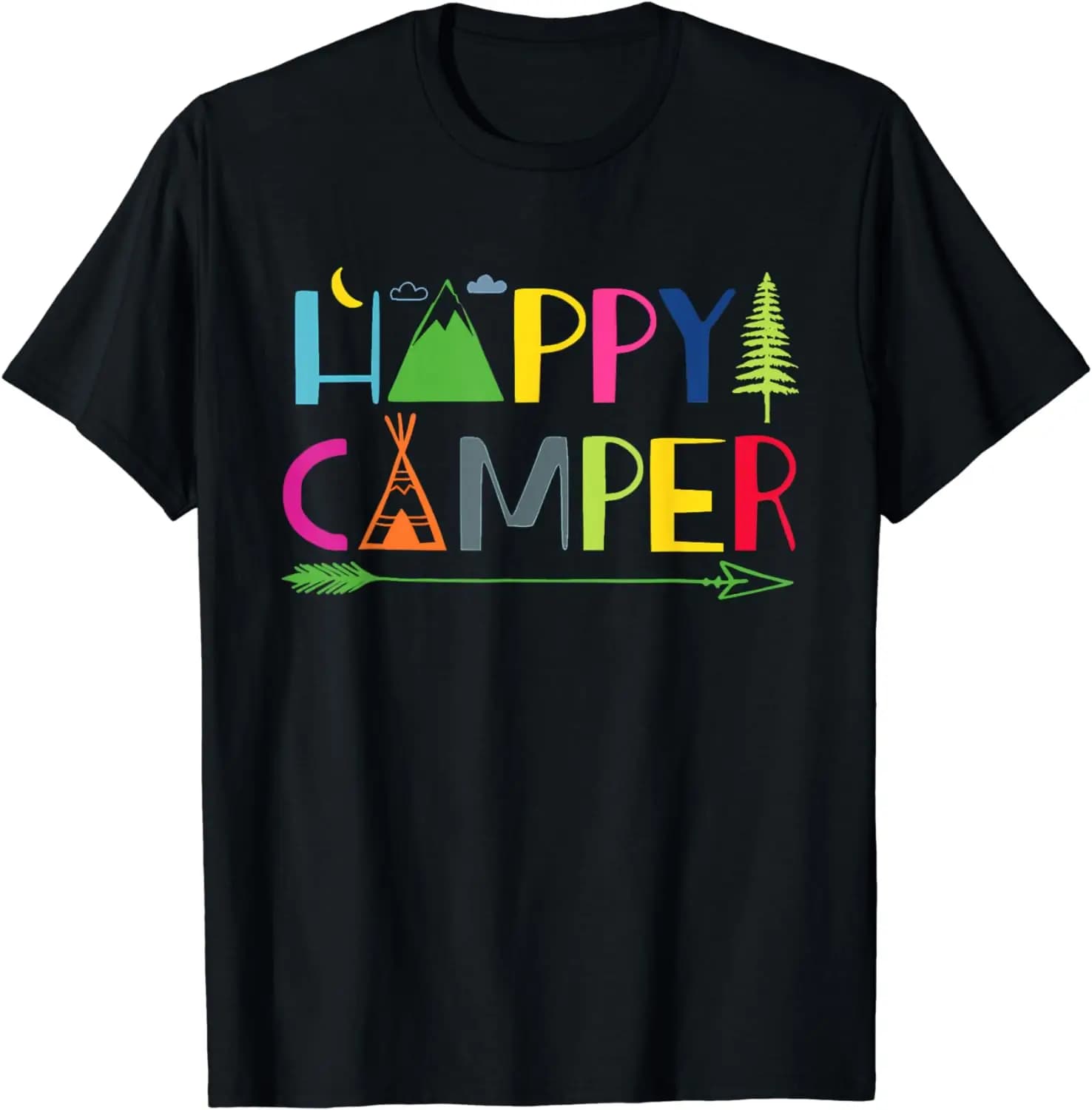 Arrow Camper Happy Summer Camp Camping Gift Uomo Donna Bambini T-shirt Divertente regalo di compleanno Camicie Magliette grafiche Streetwear