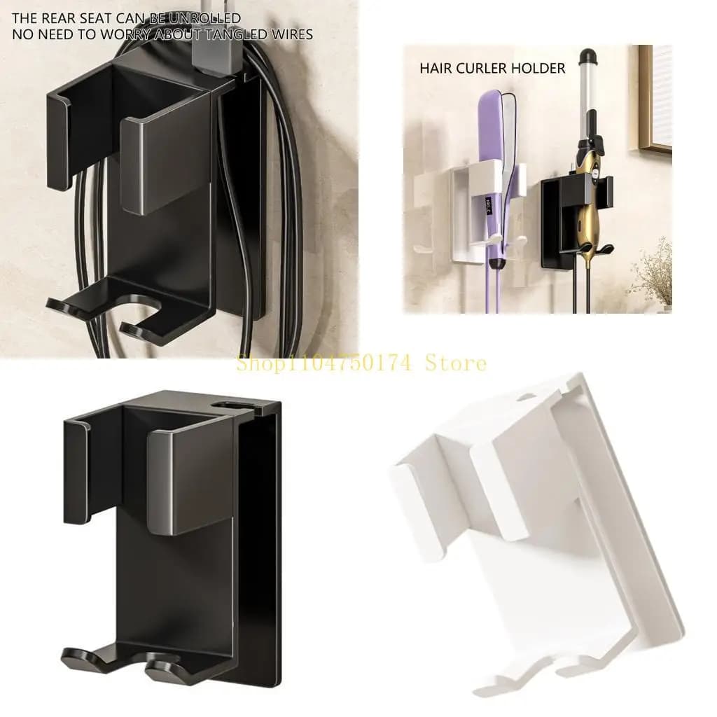 Iron Curler Organizer with Heat Resistant Designs Adhesive Wall Mount Holder
