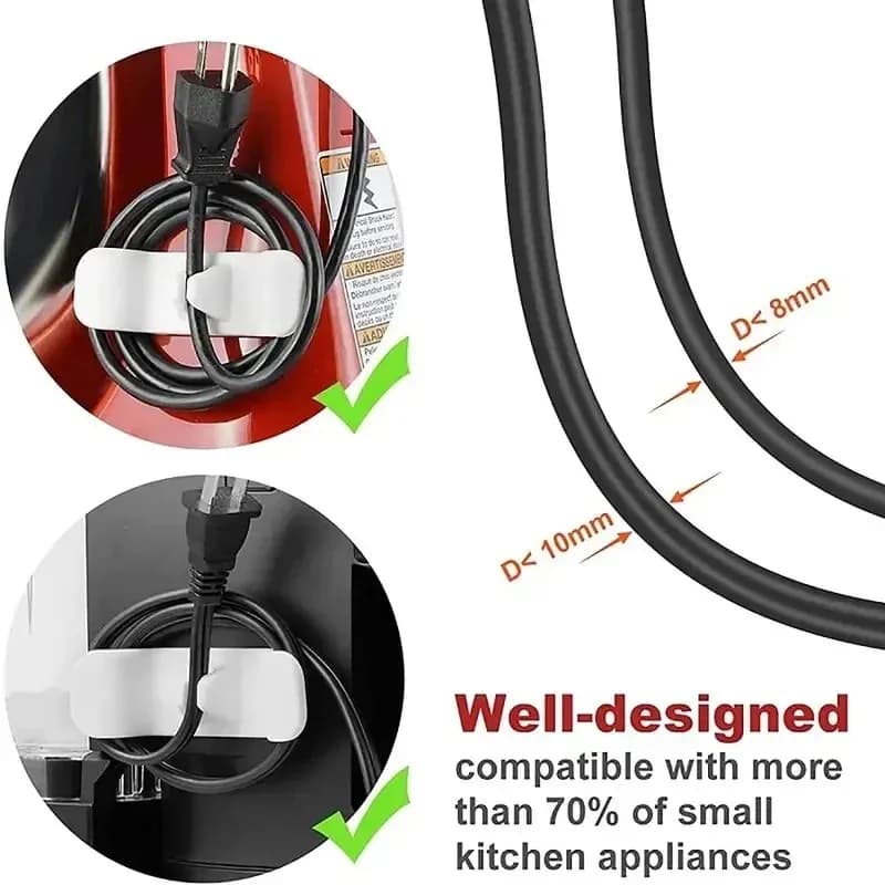 6/12pcs cord wrapper organizer clips, cable management holder wire hider, cord wrap for blender mixers kitchen appliance stand