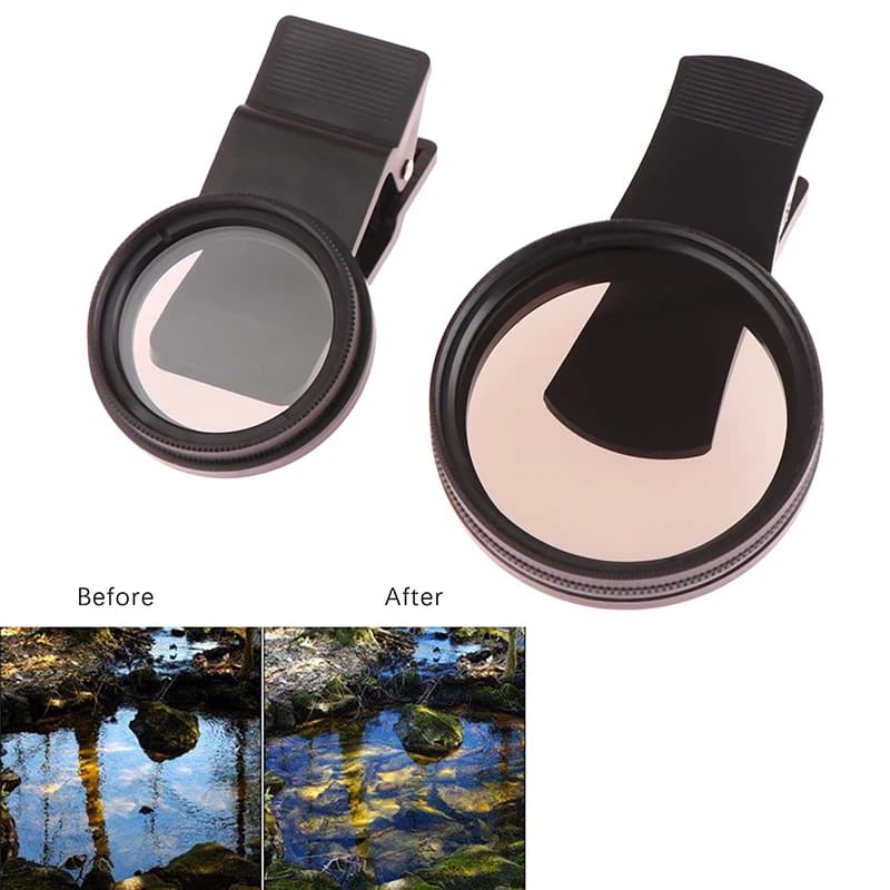 Universale con clip portatile professionale polarizzatore per telefono obiettivo grandangolare 37/52MM filtro CPL fotocamera circolare accessori neri