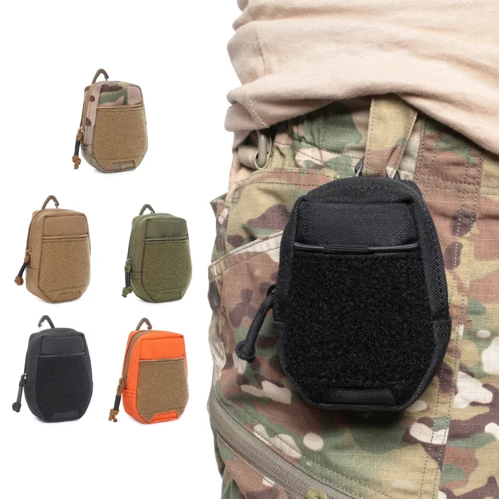 Portafoglio tattico EDC Molle Custodia portatile per chiavi e carte Sport all'aria aperta Borsa da caccia per monete Borsa multifunzionale con cerniera