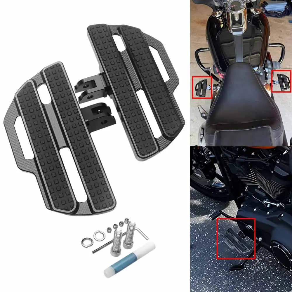 Pedane Anteriori per Moto, Poggiapiedi per Conducente, Compatibili con Harley Softail Fat Street Bob Breakout Low Rider Standard 2018-2024