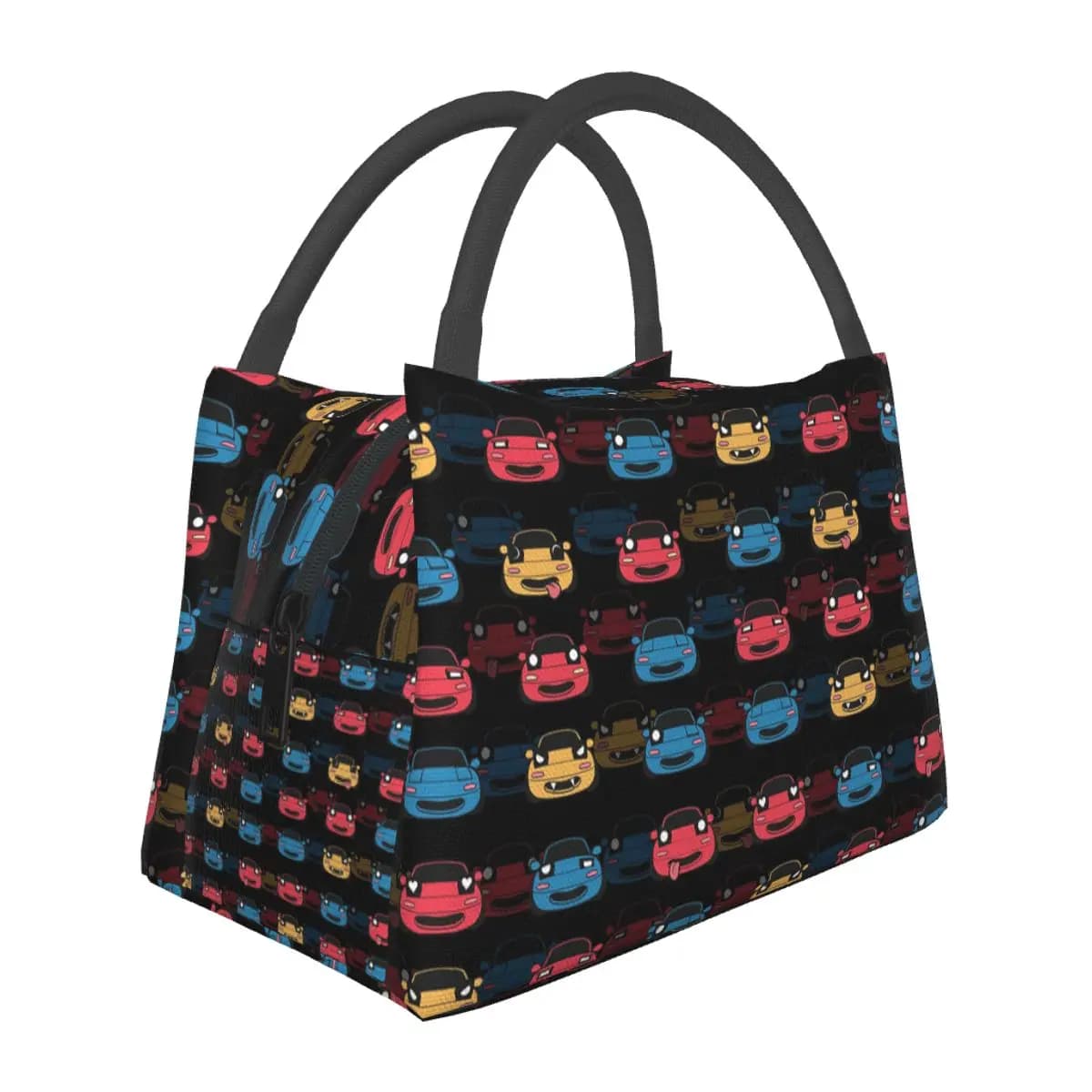 Cute Miata Face Insulated Lunch Bag for Women Bento Storage Food Boxes Leakproof Container Cooler Thermal Lunch Box Tote