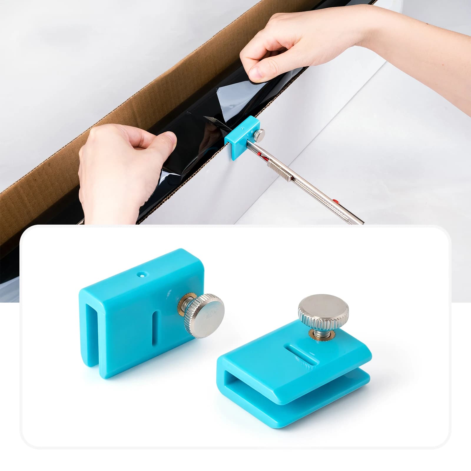 FOSHIO Sliding Cut Guide Gadget For Car Color-Changing Film Vinyl Wrap Paper Slitting Decals Sticker Cutting Art Knife Aid Tool