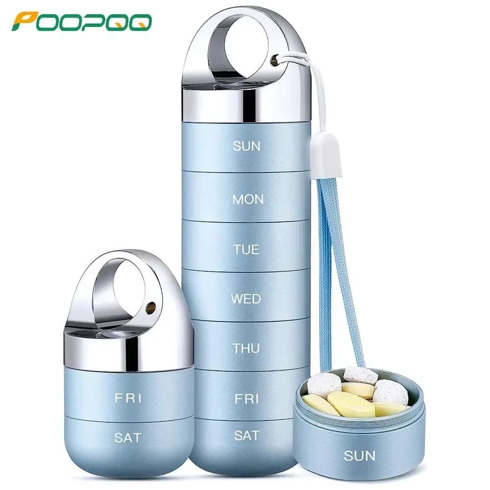 Metal travel napkin, waterproof portable weekly napkin, daily napkin for 7 days for vitamins, supplement