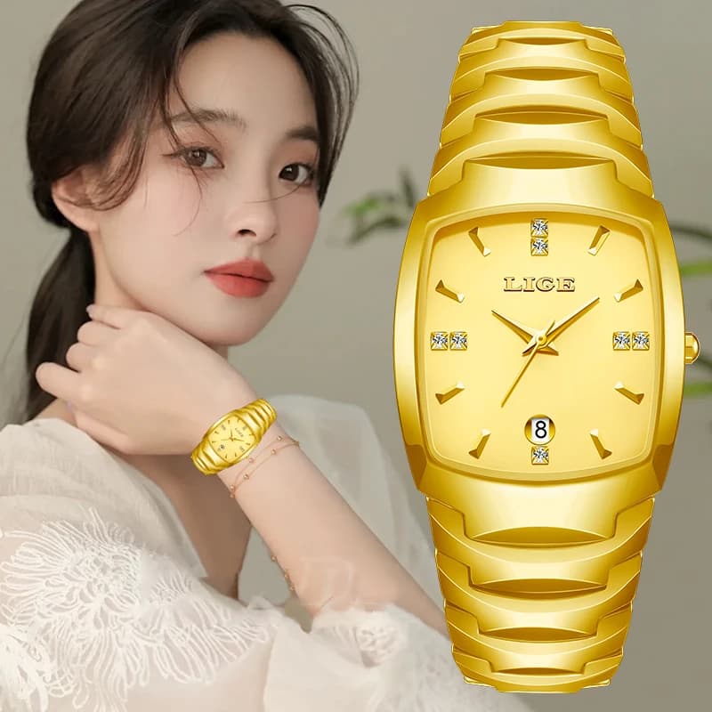 Women's Watch LIGE Elegant and Fashion, Luxury Brand, Simple Quartz Watch with Stainless Steel Strap, Casual with Automatic Date