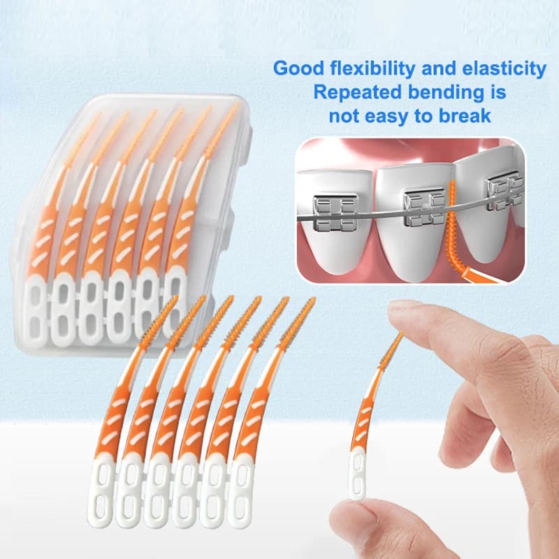 1/5 scatola interdentale spazzole in silicone denti stick stuzzicadenti spazzole interdentali spazzola per la pulizia dei denti cura dei denti filo interdentale