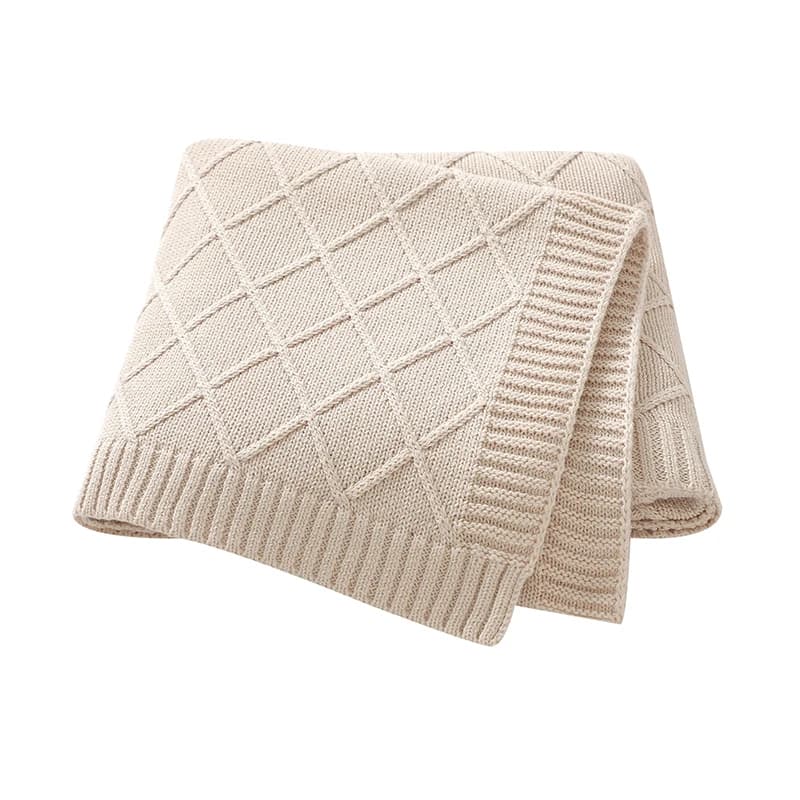 Coperte in cotone per bambini lavorate a maglia 90 * 70 cm Super morbide reversibili Neonati maschi Ragazze Passeggino Swaddle Wrap Plaid Infant Kid Tappetini per la ricezione