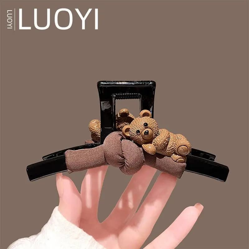 1 nuovo fermaglio per capelli simpatico orso per updo, accessori per capelli con clip a forma di squalo con sensazione premium