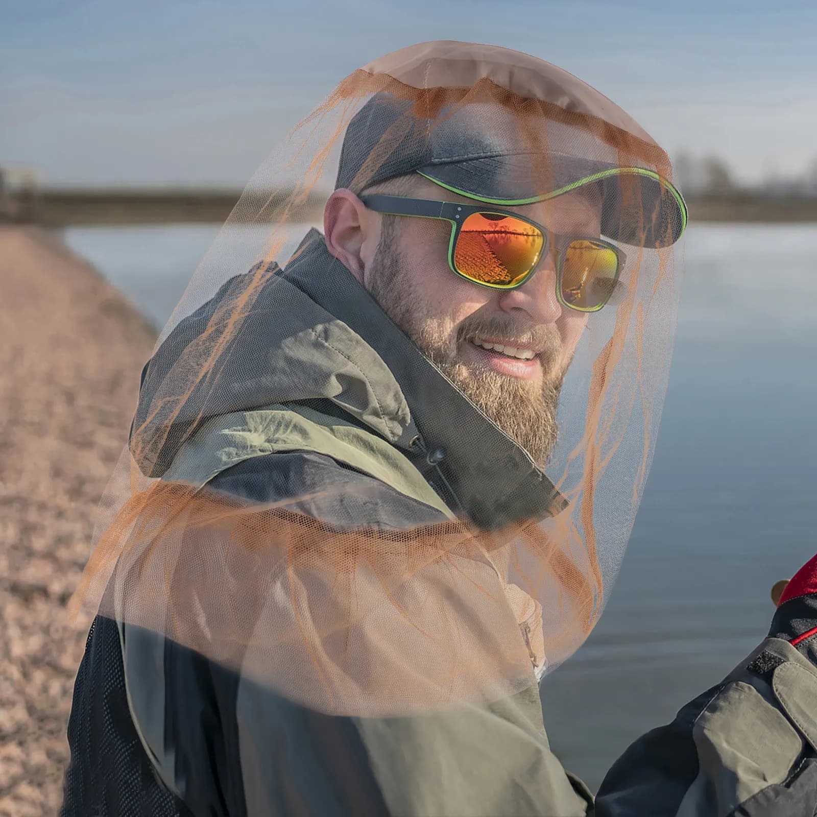 2 Pezzi Rete Anti-Zanzare per Cappello, Velo in Rete Traspirante per Pesca, Apicoltura, Giardinaggio, Protezione per la Testa
