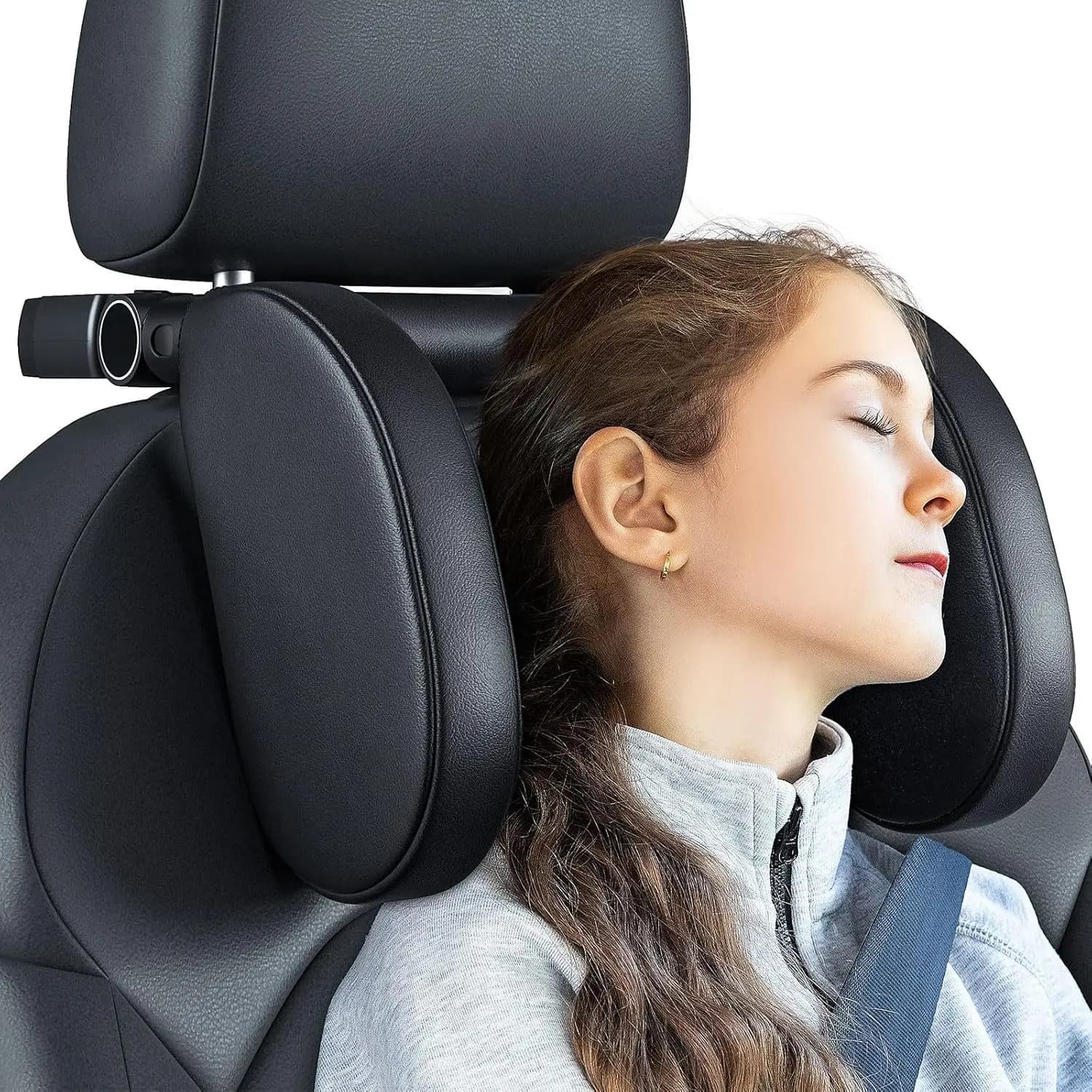 Poggiatesta per Auto 2026 Versione Aggiornata, Rotazione a 360°, Regolabile a Tre Punti, Cuscino da Viaggio in Memory Foam, Adatto per Bambini e Adulti