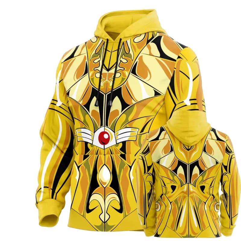 Popolare Set Cosplay Armatura di Pegasus da Saint Seiya, Felpa con Cappuccio e Pantaloni, Stampa 3D Anime, Tuta Oversize 2 Pezzi per Uomo e Donna