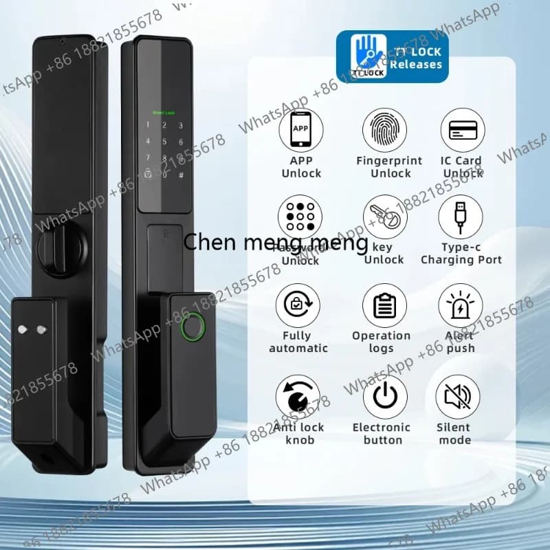 Serratura Intelligente AT1 TT Lock BLE Completamente Automatica con Impronta Digitale e App TT Lock/NFC/Carta/Password/Chiave