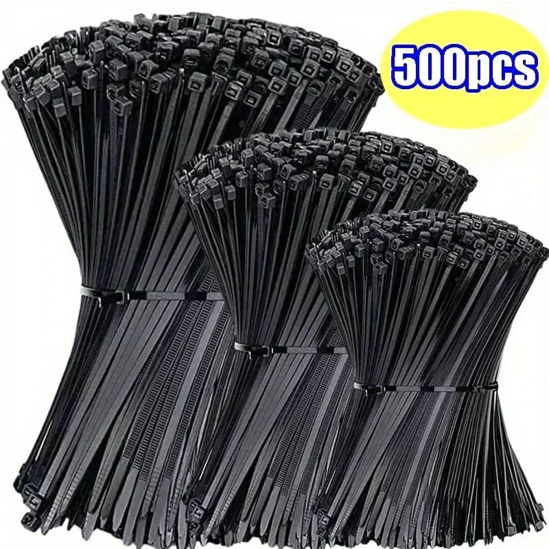 500/100 pezzi fascette per cavi in nylon di plastica fascette per cavi autobloccanti cinghie cavi regolabili anello di fissaggio fascette per cavi per ufficio a casa