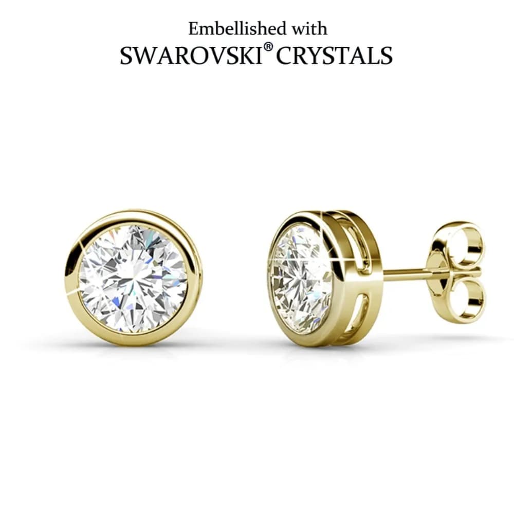 Sparkling Crystal Studs Earrings Embellished with Swarovski Crystals Copper Silver Stylish Jewelry Trendy Fashion Accessories