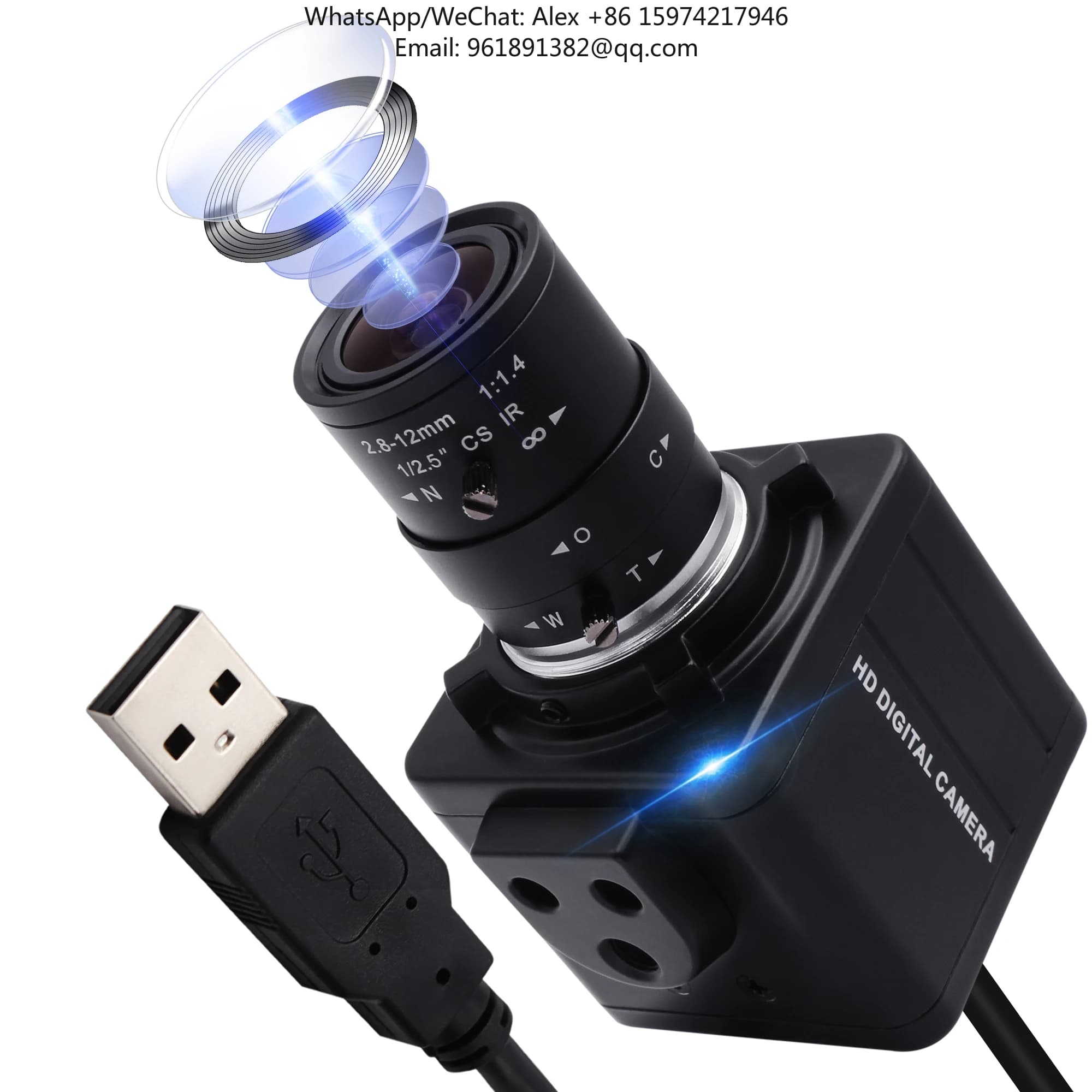 Telecamera USB per Videosorveglianza ELP 3840x2160 4K con Sensore Sony IMX317, Mini Microfono e Custodia