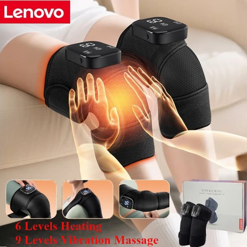 Lenovo Ginocchiera Elettrica Riscaldante con Supporto, Cuscinetti Termici per Ginocchia, Cintura Massaggiante, Massaggiatore Portatile Adatto per Gambe, Spalle, Braccia